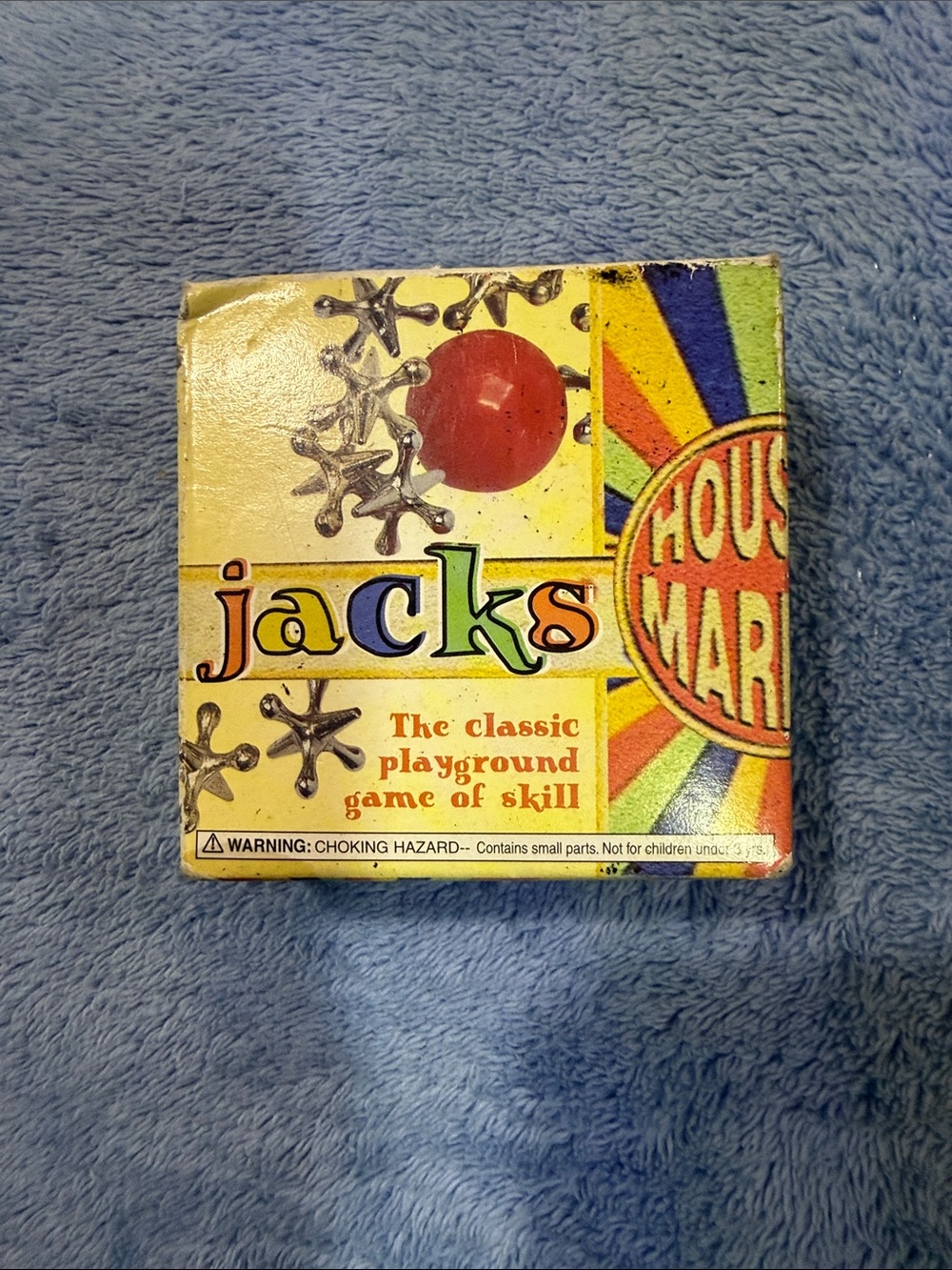 House of Marbles Jacks Game Complete Set w/ Cloth Bag Classic Retro Toy